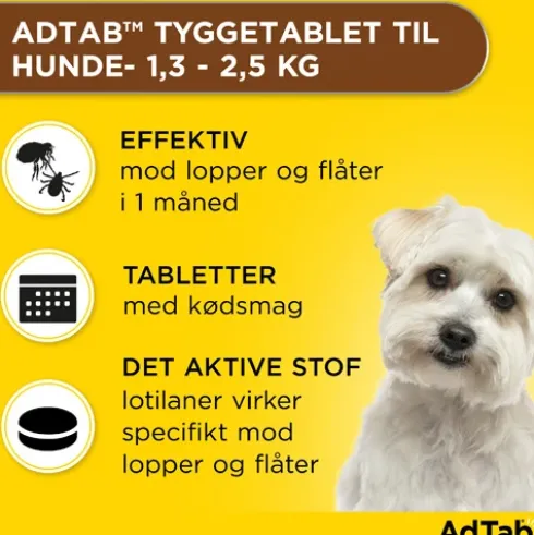 AdTab til hunde 1,3 til 2,5 kg